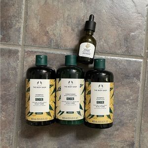 NEW The Body Shop Ginger shampoo x2, conditioner and scalp serum in XL sizes!